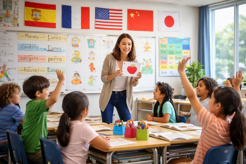 Bilingual learning in a diverse classroom