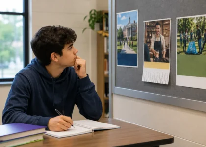 Student considering education and career opportunities